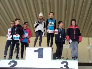 Podium enfants au trail de St Marcellin